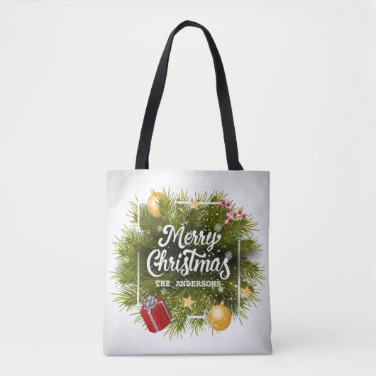 Elegante Personalisierte Weihnachtsbaumtasche Tasche (Vorderseite)