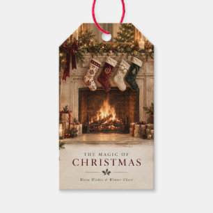 Elegante personalisierte Weihnachtsfamilienstrümpf Geschenkanhänger