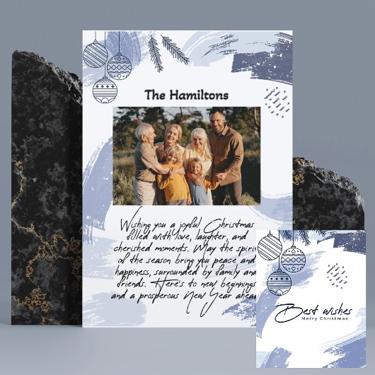 Elegante Personalisierte Weihnachtsfotokarte Feiertagskarte