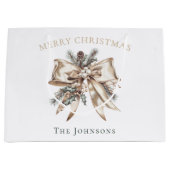 Elegante personalisierte Weihnachtsgeschenktasche Große Geschenktüte (Vorderseite)
