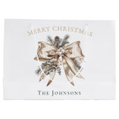 Elegante personalisierte Weihnachtsgeschenktasche Große Geschenktüte (Rückseite)