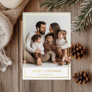 Elegante personalisierte Weihnachtskarte mit Goldf Folieneinladung