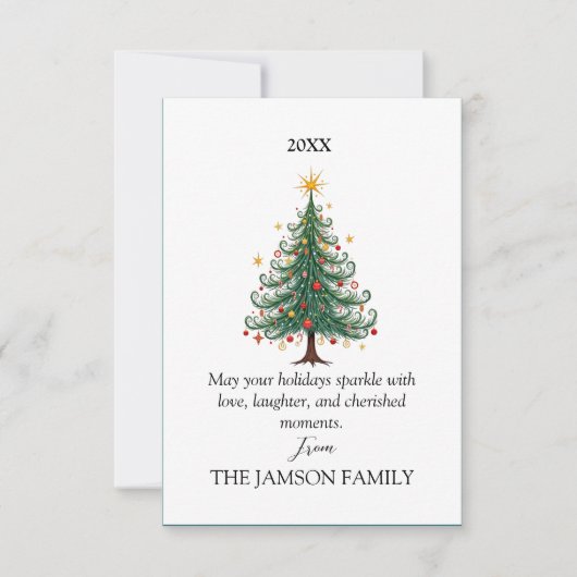 Elegante Personalisierte Weihnachtskarte RSVP Karte (Vorderseite)