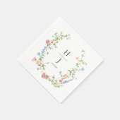 Elegante personalisierte Wildblumen-Hochzeit  Serviette (Ecke)