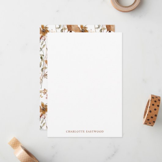 Elegante Personalisierte Wildblumen Mitteilungskarte (Vorderseite/Rückseite Beispiel)