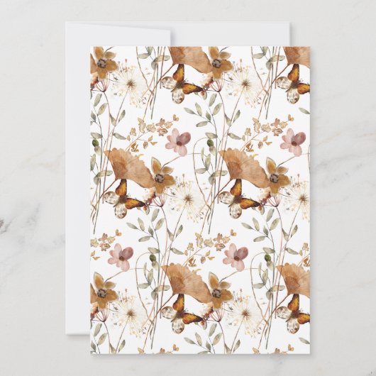 Elegante Personalisierte Wildblumen Mitteilungskarte (Rückseite)