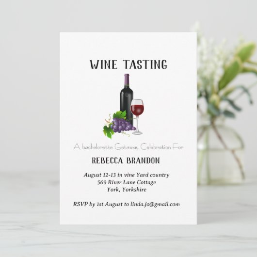 Elegante Personalisierte Wine Dining Einladung (Stehend Vorderseite)