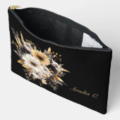 Elegante Personalisierung von Black & Gold-Blume Zubehörtasche (Offen)