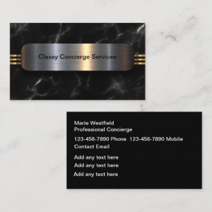 Elegante persönliche Concierge-Geschäftskarten im Visitenkarte