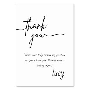 Elegante persönliche Dankeskarten Tischnummer