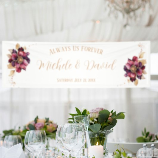 Elegante Persönliche Namen Datum White Gold Burgun Banner