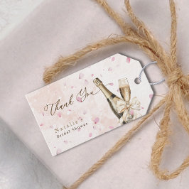 Elegante Petals Bubbly Brautparty Danke Karte Geschenkanhänger