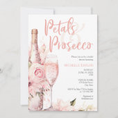 Elegante Petals & Prosecco Boho Blush Pink Sommer Einladung (Vorderseite)