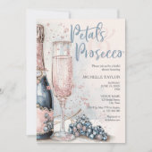 Elegante Petals & Prosecco Boho Blush Pink Sommer Einladung (Vorderseite)