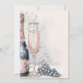 Elegante Petals & Prosecco Boho Blush Pink Sommer Einladung (Rückseite)