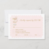 Elegante Petals und Prosecco RSVP Card (Vorderseite)