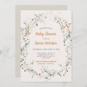 Elegante Petite Wildblume Babydusche Einladung (Vorne/Hinten)