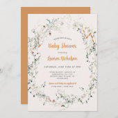 Elegante Petite Wildblume Babydusche Einladung (Vorne/Hinten)