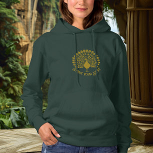 Elegante Pfau Art Nouveau Statement Grafik Hoodie