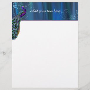 Elegante Pfau Custom Letterhead Stationery