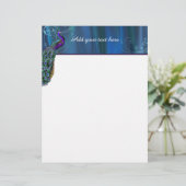 Elegante Pfau Custom Letterhead Stationery (Stehend Vorderseite)