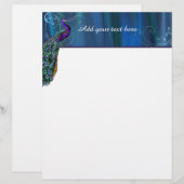 Elegante Pfau Custom Letterhead Stationery (Vorne/Hinten)
