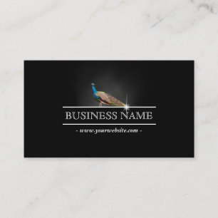 Elegante Pfau Dark Business Card Visitenkarte