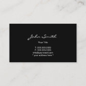 Elegante Pfau Dark Business Card Visitenkarte (Rückseite)
