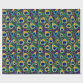 Elegante Pfau-Feder Geschenkpapier (Flach)