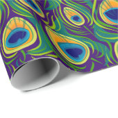 Elegante Pfau-Feder Geschenkpapier (Rolleneckpunkt)