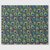 Elegante Pfau-Feder Geschenkpapier (Flach)