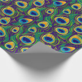 Elegante Pfau-Feder Geschenkpapier (Ecke)