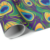 Elegante Pfau-Feder Geschenkpapier (Rolleneckpunkt)