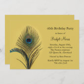 Elegante Pfau Geburtstagseinladung Einladung (Vorne/Hinten)