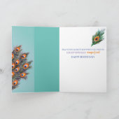 Elegante Pfau Geburtstagskarte geklappte Grußkarte Karte (Innenseite)