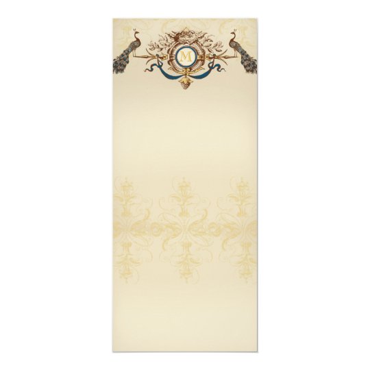 Elegante Pfau-Hochzeits Menü-Karten 10,2 X 23,5 Cm Einladungskarte