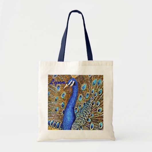 Elegante Pfau-Tasche Tragetasche (Vorne)
