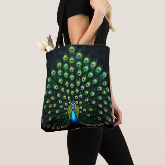 Elegante Pfau Tote Bag Tasche (Von Nahem)