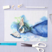 Elegante Pfau-Vogel-Aquarell-Malerei Seidenpapier (Handwerk)