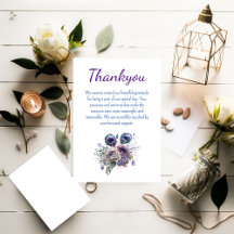 Elegante Pfauen-Blumen-Flat-Thank-You-Karte