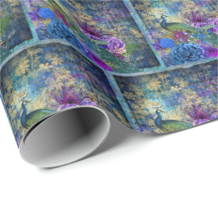 Elegante Pfauen-Geschenkverpackung Geschenkpapier