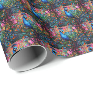 Elegante Pfauen-Geschenkverpackung Geschenkpapier