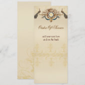 Elegante Pfauen-Hochzeitszeremonie-Programme Programm (Vorne/Hinten)