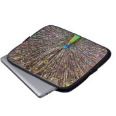 Elegante Pfauen-Vogel- und Feder-Kunst Laptopschutzhülle (Vorne Knopf)