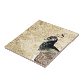 Elegante Pfauen-Vogel- und Federkunst Fliese (Seite)