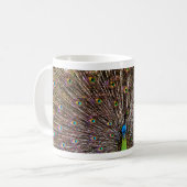 Elegante Pfauen-Vogel- und Federkunst Kaffeetasse (Vorderseite Links)