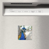 Elegante Pfauen-Vogel- und Federkunst Magnet (In Situ (Geschirrspüler))