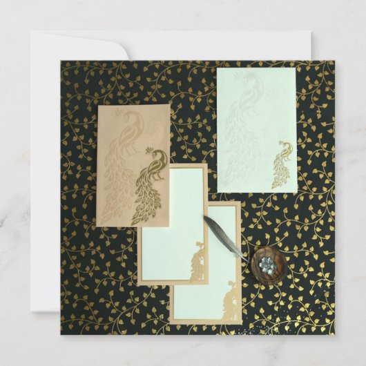 Elegante Pfaueneinladungen | IndianWeddingCards Einladung (Vorderseite)