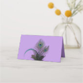 Elegante Pfauenfalte Platzkarten (Rückseite)