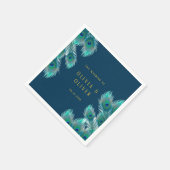 Elegante Pfauenfeathers und GoldWedding Serviette (Ecke)